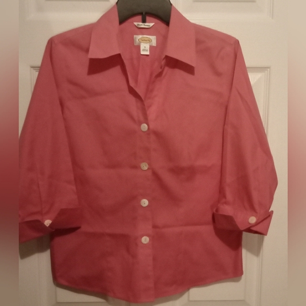 NWOT Talbots Wrinkle Resistant Pink Button-down Shirt Women's Size 6